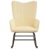 Silla mecedora de terciopelo blanco