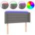 Cabecero con luces LED de tela gris oscuro 93x16x78/88