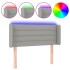 Cabecero con LED de tela gris claro 83x16x78/88