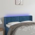 Cabecero con LED de terciopelo azul oscuro 147x16x78/88
