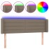 Cabecero con LED de tela gris taupe 147x16x78/88