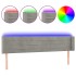 Cabecero con LED de terciopelo gris claro 203x16x78/88