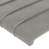 Cabecero con LED de terciopelo gris claro 203x16x78/88