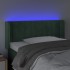 Cabecero con LED de terciopelo verde oscuro 93x16x78/88