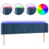 Cabecero con LED de terciopelo azul oscuro 163x16x78/88
