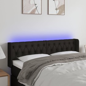 Cabecero con LED de tela negro 147x16x78/88