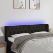 Cabecero con LED de tela negro 147x16x78/88 cm