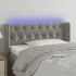 Cabecero con LED de terciopelo gris claro 93x16x78/88