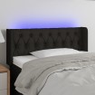 Cabecero con LED de tela negro 103x16x78/88 cm