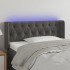 Cabecero con LED de terciopelo gris oscuro 103x16x78/88