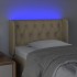 Cabecero con LED de tela crema 83x16x78/88