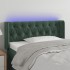 Cabecero con LED de terciopelo verde oscuro 103x16x78/88