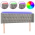 Cabecero con LED de terciopelo gris claro 147x16x78/88