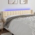 Cabecero con LED de tela crema 163x16x78/88