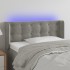 Cabecero con LED de terciopelo gris claro 93x16x78/88