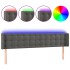 Cabecero con LED de terciopelo gris oscuro 163x16x78/88