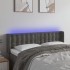 Cabecero con LED de terciopelo gris oscuro 147x16x78/88