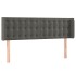 Cabecero con LED de terciopelo gris oscuro 147x16x78/88