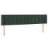 Cabecero con LED de terciopelo verde oscuro 183x16x78/88