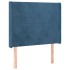 Cabecero con LED de terciopelo azul oscuro 83x16x118/128