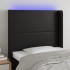 Cabecero con LED cuero sintético negro 83x16x118/128