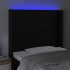 Cabecero con LED cuero sintético negro 83x16x118/128