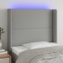 Cabecero con LED de tela gris claro 83x16x118/128