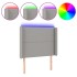 Cabecero con LED de tela gris claro 83x16x118/128