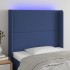 Cabecero con LED de tela azul 93x16x118/128