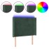 Cabecero con LED de terciopelo verde oscuro 93x16x118/128