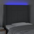 Cabecero con LED de tela gris oscuro 93x16x118/128