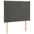 Cabecero con LED de terciopelo gris oscuro 103x16x118/128