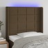 Cabecero con LED de tela marrón oscuro 83x16x118/128