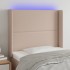 Cabecero con LED cuero sintético capuchino
