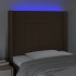 Cabecero con LED de tela marrón oscuro 93x16x118/128