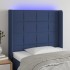 Cabecero con LED de tela azul 103x16x118/128