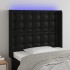 Cabecero con LED cuero sintético negro 83x16x118/128