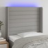 Cabecero con LED de tela gris claro 83x16x118/128