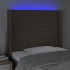 Cabecero con LED de tela gris taupe 93x16x118/128