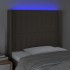 Cabecero con LED de tela gris taupe 93x16x118/128