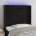 Cabecero con LED de terciopelo negro 93x16x118/128