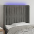 Cabecero con LED de terciopelo gris claro 103x16x118/128