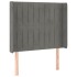 Cabecero con LED de terciopelo gris claro 103x16x118/128