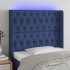 Cabecero con LED de tela azul 103x16x118/128