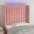 Cabecero con LED de terciopelo rosa 83x16x118/128
