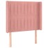 Cabecero con LED de terciopelo rosa 83x16x118/128