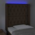 Cabecero con LED de tela marrón oscuro 83x16x118/128