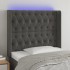 Cabecero con LED de terciopelo gris oscuro 103x16x118/128