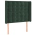 Cabecero con LED de terciopelo verde oscuro 83x16x118/128