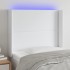 Cabecero con LED cuero sintético blanco 103x16x118/128